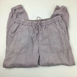 Hei Hei Womens Joggers Purple High Rise Adjustable Drawstring Waist Pockets M